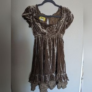⭐HTF⭐ Vintage Juicy Couture soft brown velvet dress size 4